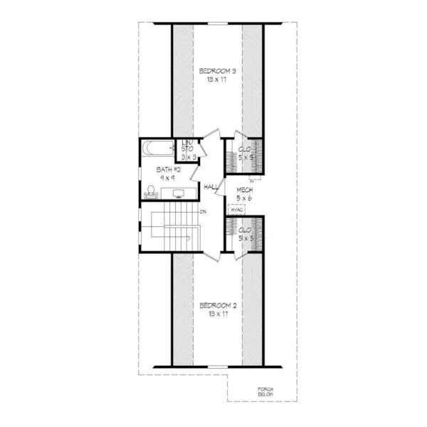 Craftsman House Plan Second Floor - Sunnen Craftsman Home 141D-0017 - Shop House Plans and More