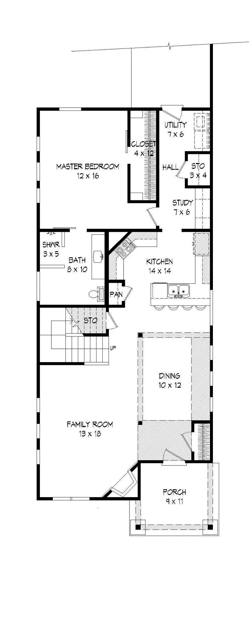 Rustic House Plan First Floor - Stannard Arts And Crafts Home 141D-0018 - Shop House Plans and More