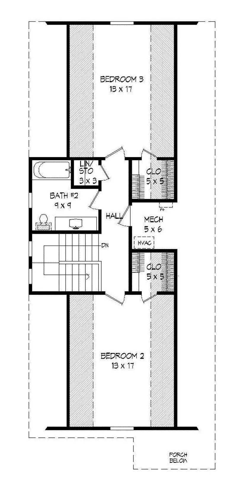 Rustic House Plan Second Floor - Stannard Arts And Crafts Home 141D-0018 - Shop House Plans and More