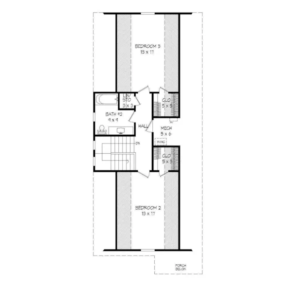 Ranch House Plan Second Floor - Stannard Arts And Crafts Home 141D-0018 - Shop House Plans and More