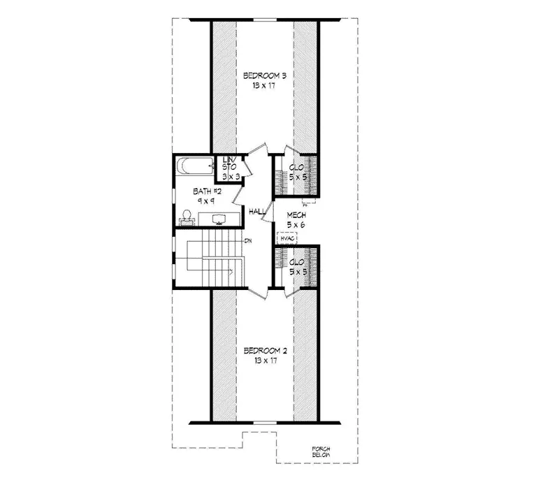 Rustic House Plan Second Floor - Scott Mill Craftsman Home 141D-0020 - Shop House Plans and More