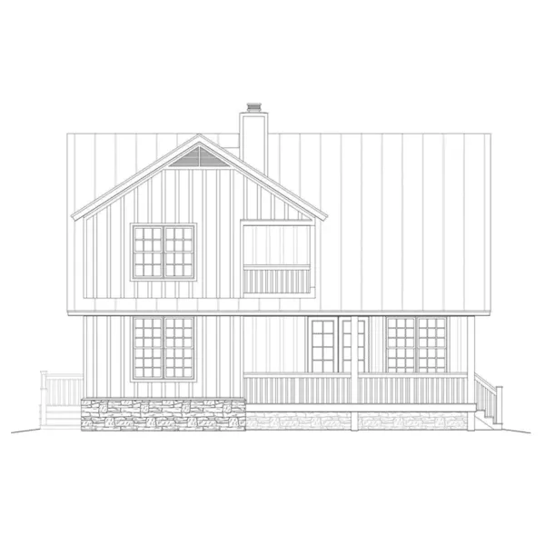 Arts & Crafts House Plan Rear Elevation - Aurora Springs Craftsman Home 141D-0022 - Search House Plans and More