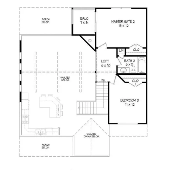 Craftsman House Plan Second Floor - Bassett Creek Country Home 141D-0023 - Search House Plans and More