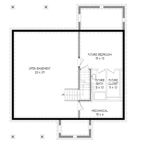 Craftsman House Plan Lower Level Floor - Bassett Creek Country Home 141D-0023 - Search House Plans and More