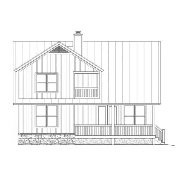 Craftsman House Plan Rear Elevation - Bassett Creek Country Home 141D-0023 - Search House Plans and More