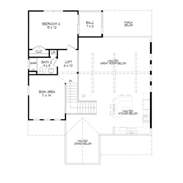 Farmhouse Plan Second Floor - Carley Cove Craftsman Home 141D-0024 - Search House Plans and More