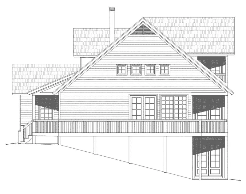 Prairie House Plan Left Elevation - Carley Cove Craftsman Home 141D-0024 - Search House Plans and More