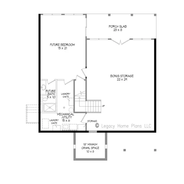 Country House Plan Lower Level Floor - Carley Cove Craftsman Home 141D-0024 - Search House Plans and More