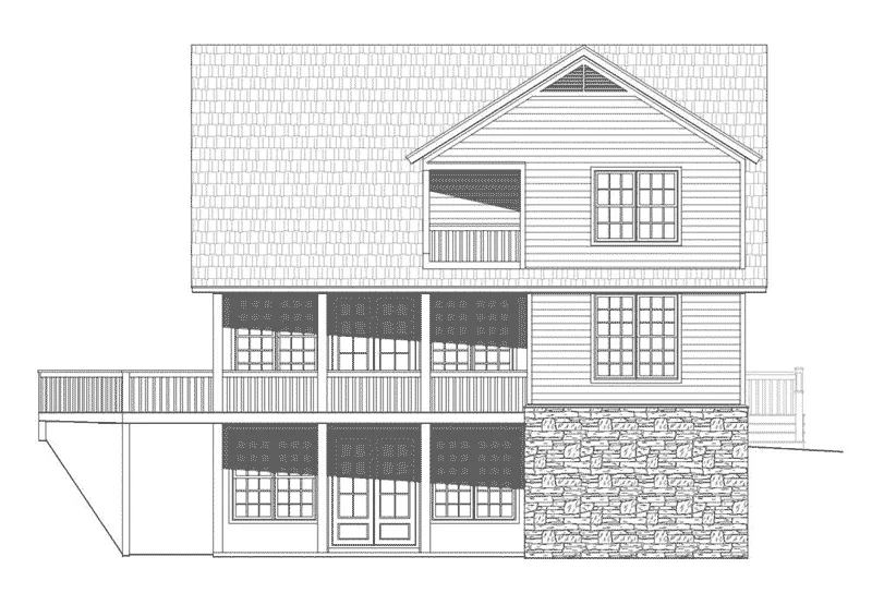 Farmhouse Plan Rear Elevation - Carley Cove Craftsman Home 141D-0024 - Search House Plans and More