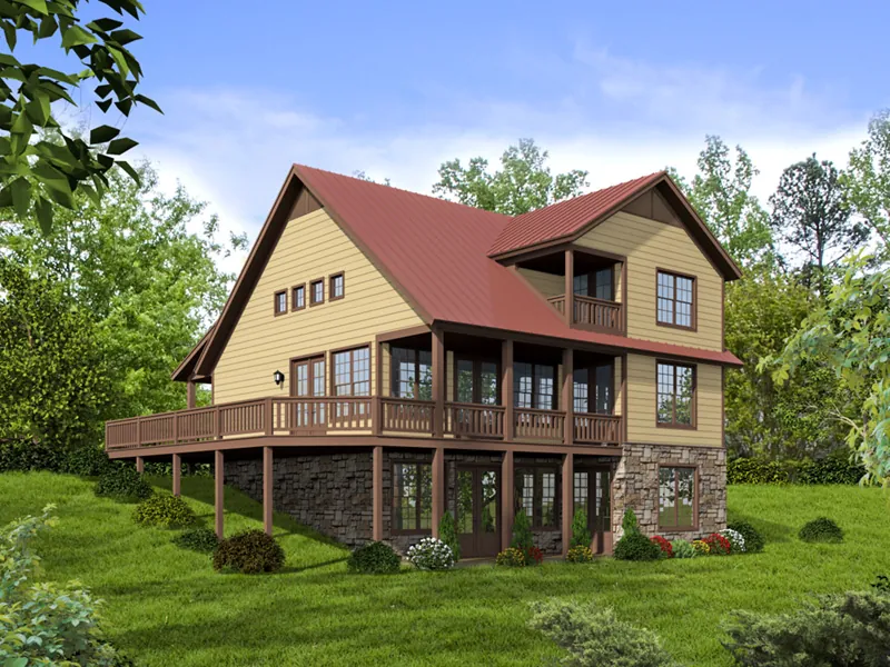 Farmhouse Plan Rear Photo 01 - Carley Cove Craftsman Home 141D-0024 - Search House Plans and More