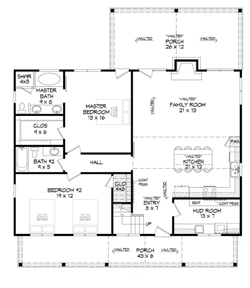 Country House Plan First Floor - Conley Lake Craftsman Home 141D-0025 - Search House Plans and More