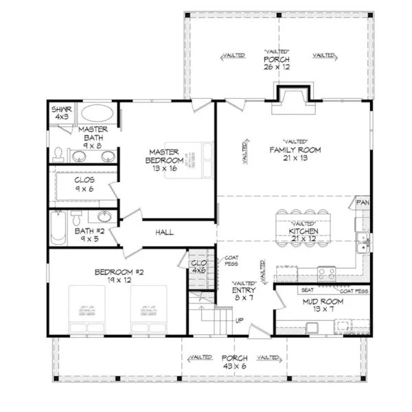 Country House Plan First Floor - Conley Lake Craftsman Home 141D-0025 - Search House Plans and More