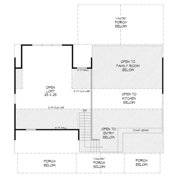 Country House Plan Second Floor - Conley Lake Craftsman Home 141D-0025 - Search House Plans and More