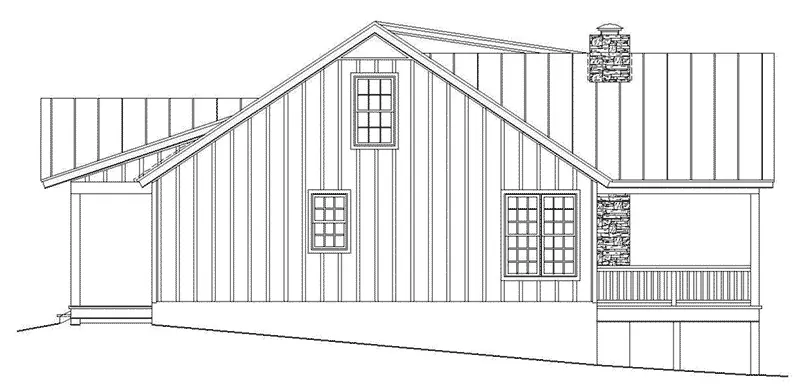 Ranch House Plan Left Elevation - Conley Lake Craftsman Home 141D-0025 - Search House Plans and More