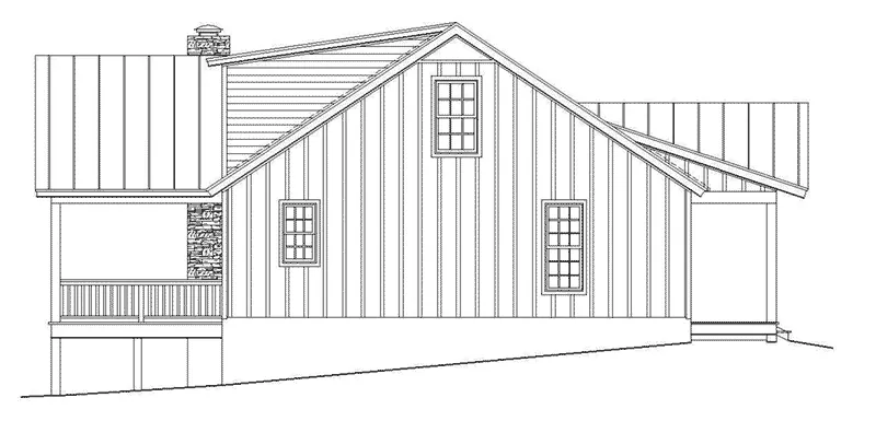 Ranch House Plan Right Elevation - Conley Lake Craftsman Home 141D-0025 - Search House Plans and More