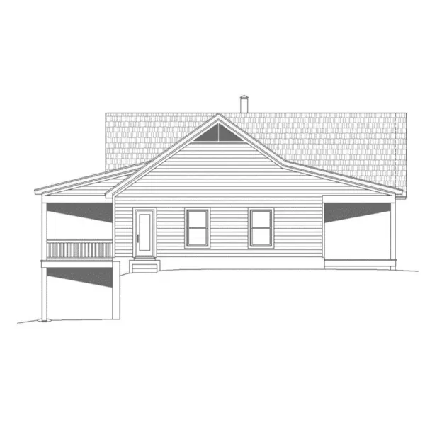 Ranch House Plan Left Elevation - Cori Creek Craftsman Home 141D-0026 - Search House Plans and More