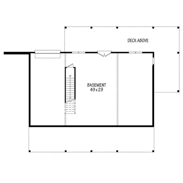 Ranch House Plan Lower Level Floor - Cori Creek Craftsman Home 141D-0026 - Search House Plans and More