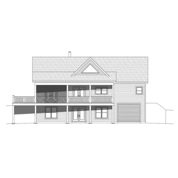 Ranch House Plan Rear Elevation - Cori Creek Craftsman Home 141D-0026 - Search House Plans and More