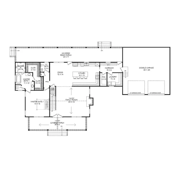 Craftsman House Plan First Floor - April Ridge Craftsman Home 141D-0028 - Search House Plans and More