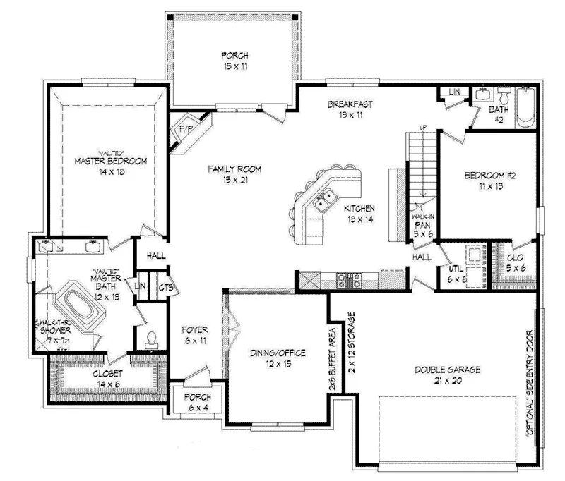 European House Plan First Floor - Arreton Bay European Home 141D-0030 - Search House Plans and More