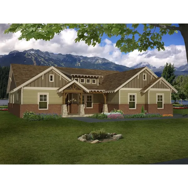 Arts & Crafts House Plan Front of Home - Kiefer Pass Craftsman Home 141D-0032 - Search House Plans and More