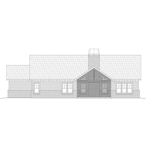 Arts & Crafts House Plan Rear Elevation - Kiefer Pass Craftsman Home 141D-0032 - Search House Plans and More