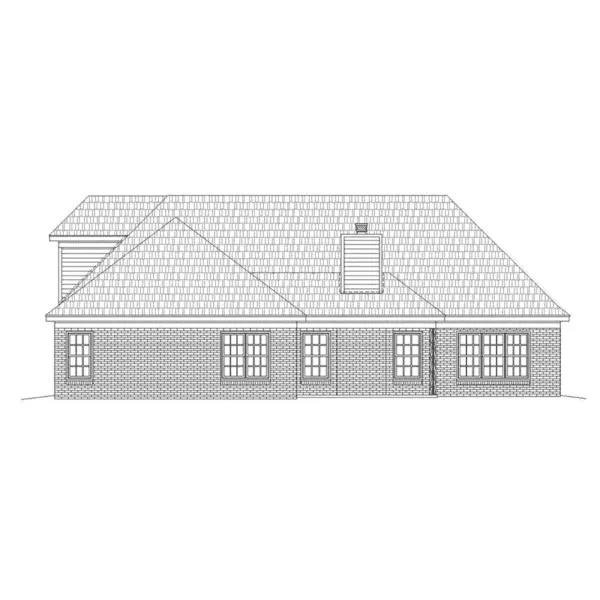 Ranch House Plan Rear Elevation - Malcolm Mill Ranch Home 141D-0034 - Shop House Plans and More