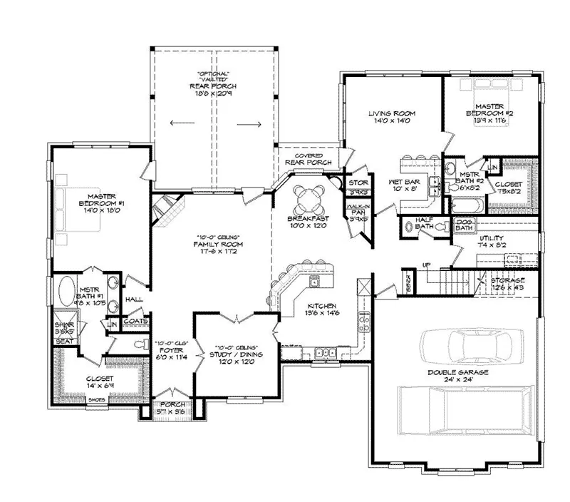 Luxury House Plan First Floor - Marcelina European Ranch Home 141D-0035 - Shop House Plans and More