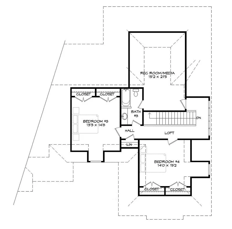 Country French House Plan Second Floor - Marcelina European Ranch Home 141D-0035 - Shop House Plans and More