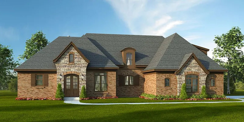 Country French House Plan Front of Home - Marcelina European Ranch Home 141D-0035 - Shop House Plans and More