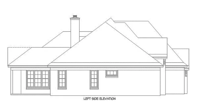 Country French House Plan Left Elevation - Marcelina European Ranch Home 141D-0035 - Shop House Plans and More