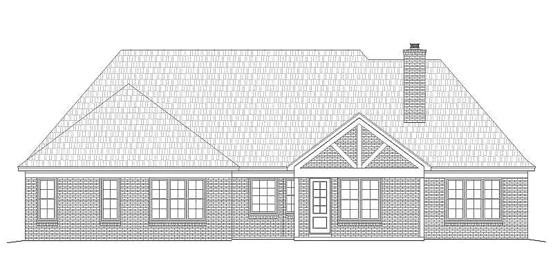 Country French House Plan Rear Elevation - Marcelina European Ranch Home 141D-0035 - Shop House Plans and More