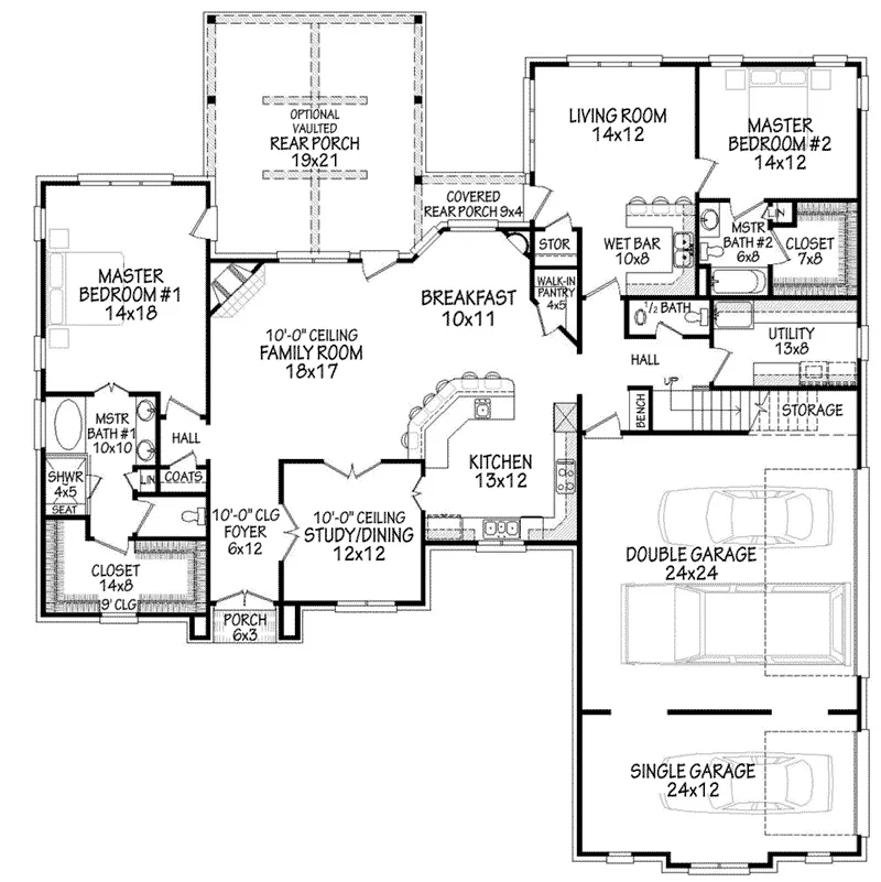 Country House Plan First Floor - Peregrine European Home 141D-0036 - Shop House Plans and More