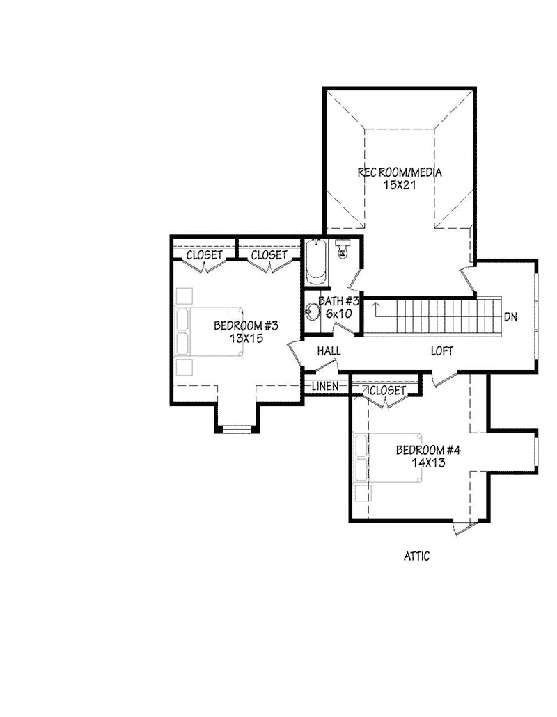 Rustic House Plan Second Floor - Peregrine European Home 141D-0036 - Shop House Plans and More