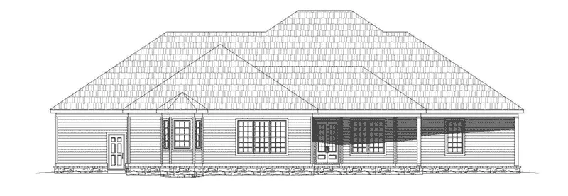 Traditional House Plan Rear Elevation - Thistle Mill Southern Home 141D-0040 - Shop House Plans and More