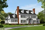 Colonial House Plan Front of Home - Ellen Woods Georgian Home 141D-0041 - Search House Plans and More