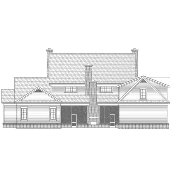 Greek Revival House Plan Rear Elevation - Ellen Woods Georgian Home 141D-0041 - Search House Plans and More