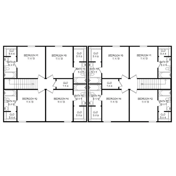 Ranch House Plan Second Floor - Crosslands Multi-Family Home 141D-0042 - Shop House Plans and More