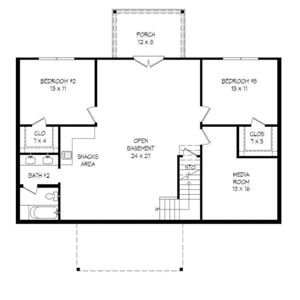 Waterfront House Plan Basement Floor - Elise Bend Craftsman Home 141D-0043 - Shop House Plans and More