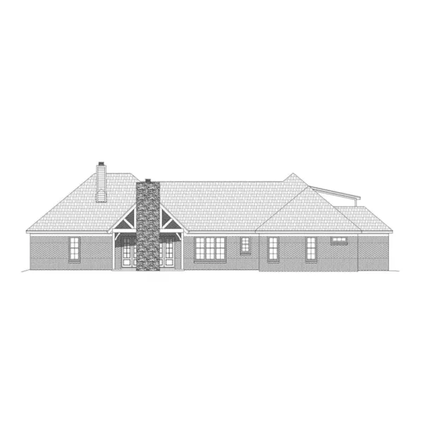 Luxury House Plan Rear Elevation - Elk Pass Rustic Ranch Home 141D-0044 - Shop House Plans and More