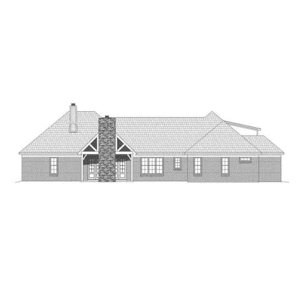 Arts & Crafts House Plan Rear Elevation - Mavis Mill Rustic Ranch Home 141D-0045 - Shop House Plans and More