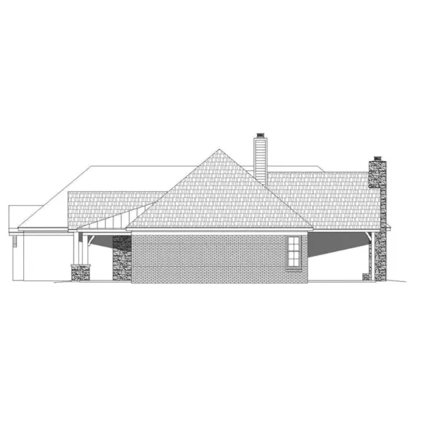 Arts & Crafts House Plan Right Elevation - Mavis Mill Rustic Ranch Home 141D-0045 - Shop House Plans and More