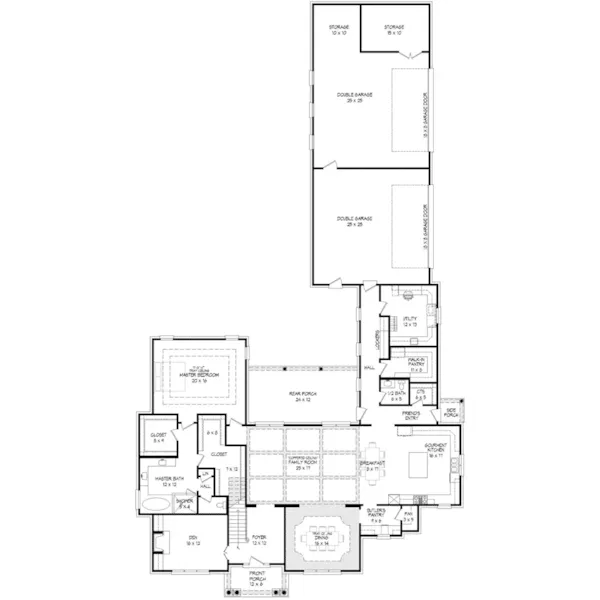 Traditional House Plan First Floor - Sheila Lane Traditional Home 141D-0046 - Shop House Plans and More