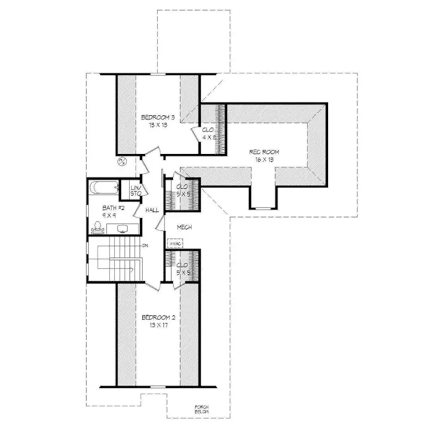 Traditional House Plan Second Floor - Marshall Craftsman Home 141D-0048 - Shop House Plans and More