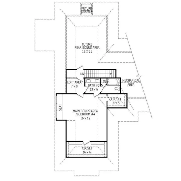 Craftsman House Plan Second Floor - Klein Falls European Home 141D-0049 - Shop House Plans and More