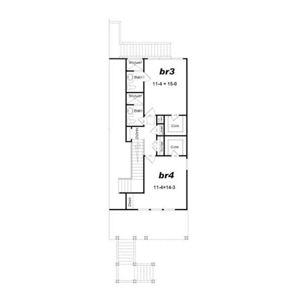 Craftsman House Plan Second Floor - Sea Breeze Beach Home 141D-0051 - Shop House Plans and More