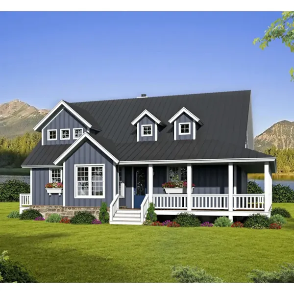 Farmhouse Plan Front of Home - Bradlee Lake Craftsman Home 141D-0054 - Shop House Plans and More