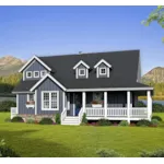 Farmhouse Plan Front of Home - Bradlee Lake Craftsman Home 141D-0054 - Shop House Plans and More