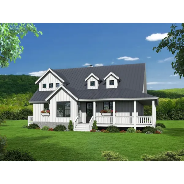 Farmhouse Plan Front Photo 01 - Bradlee Lake Craftsman Home 141D-0054 - Shop House Plans and More