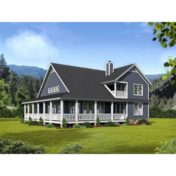 Farmhouse Plan Rear Photo 01 - Bradlee Lake Craftsman Home 141D-0054 - Shop House Plans and More